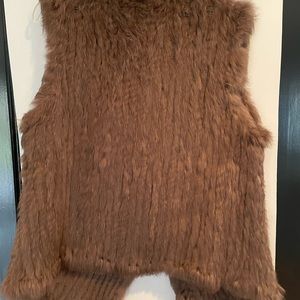 Brown rabbit fur vest.  Excellent condition. Worn once. L/xl